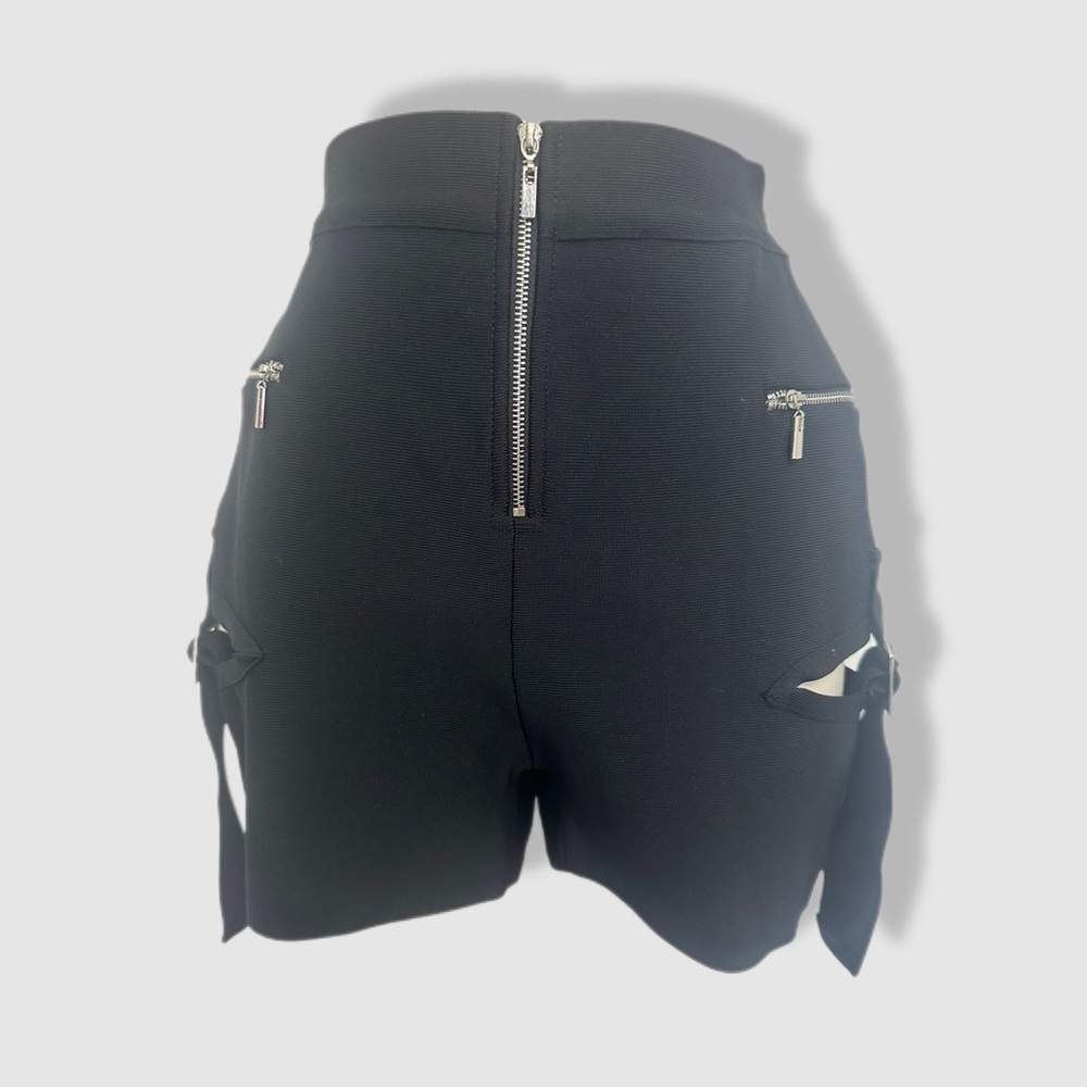 Fashion Nova Black High Waist Shorts with Zipper Detail